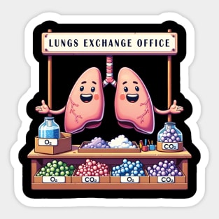 Lungs Exchange Office funny design for health workers Sticker